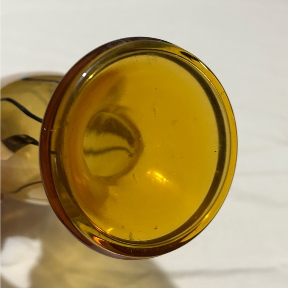 Vintage Amber Glass Decanter Set with Glasses - Picture 8 of 13